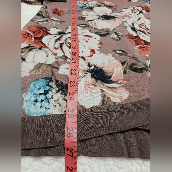 P.S.KATE Boutique Women's Mauve Floral Long Sleeve Top - Picture 6 of 6